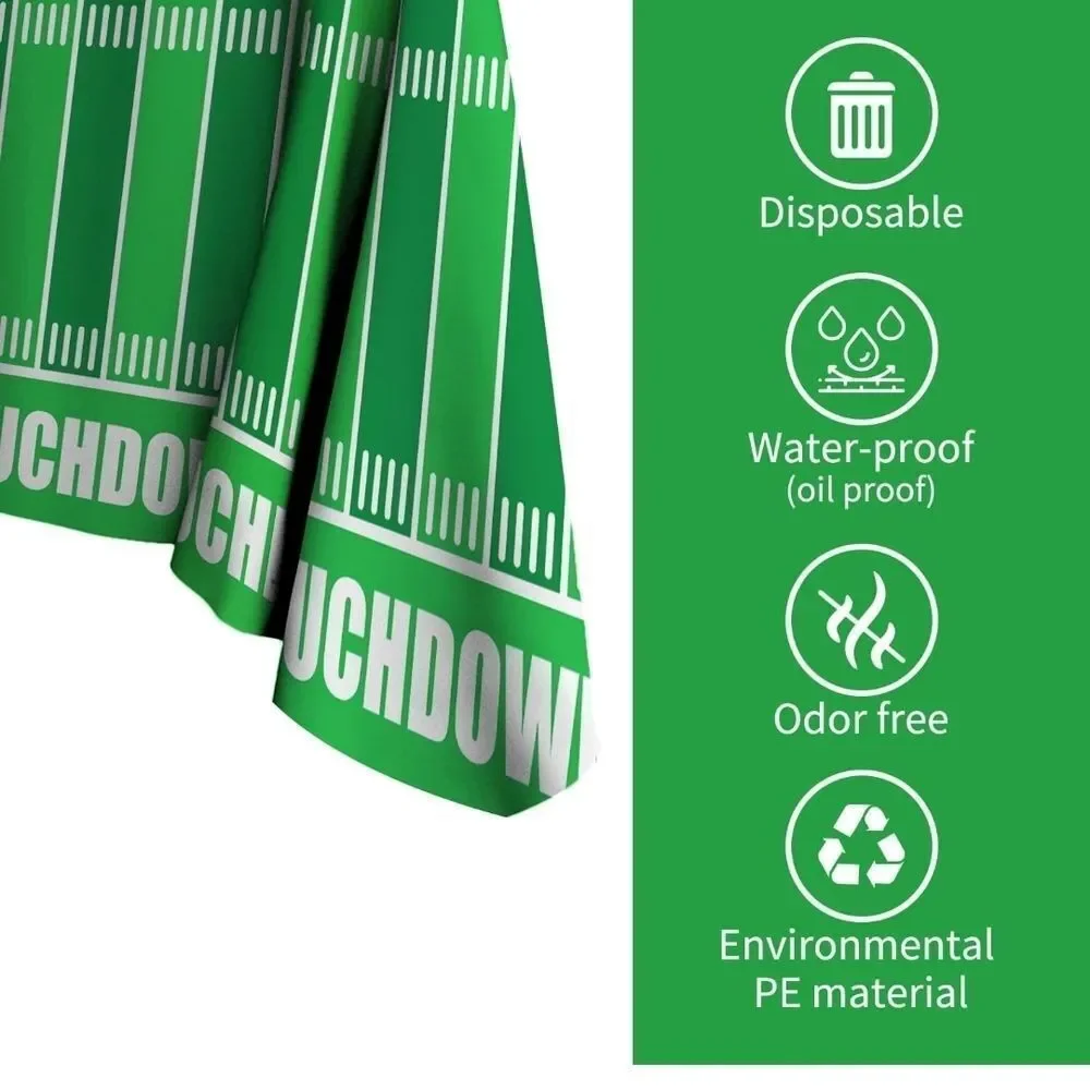 Green Football Field Table Cover and Napkins Set